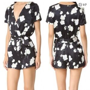 Club Monaco Zemphira Black Floral Romper